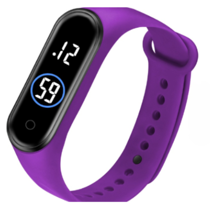 Latest M4 LED Watch Digital Sports Bracelet for Boys & Girls – Waterproof Touch Display – Random Band Color (Without Box)