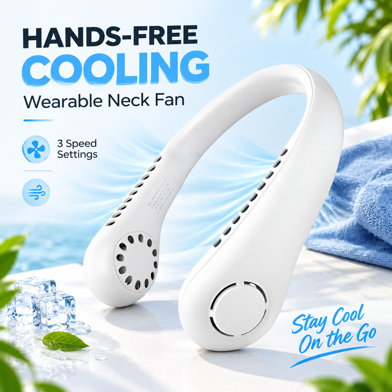 Mini Neck Portable No Bladeless Hanging Neck Rechargeable Air Cooler Mini Summer Sport Fan (Random Colors)
