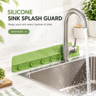 Silicone Sink Splash Guard – Anti-Spill Faucet Stopper, Flexible Oil-Proof Water Baffle Plate with Strong Suction Cups-Random Colour